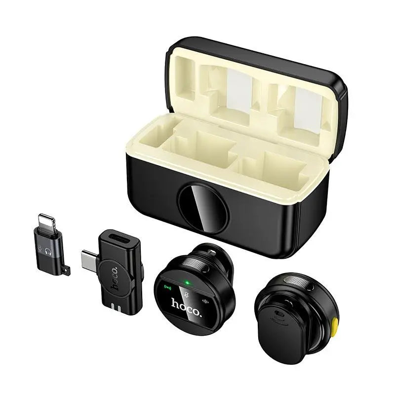 hoco microphone with case iP/Type C L22 |2.4G, 15m, 5 6h| black
