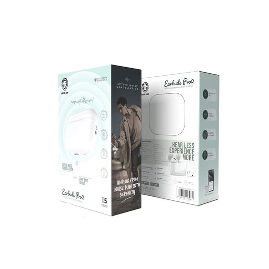 GreenLion Earbuds Pro2 with Active Noise Cancellation - White