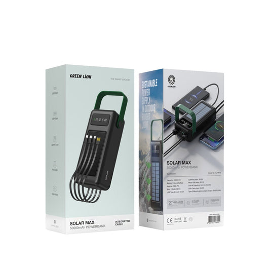 GreenLion Solar Max 50000mAh Powerbank - Black