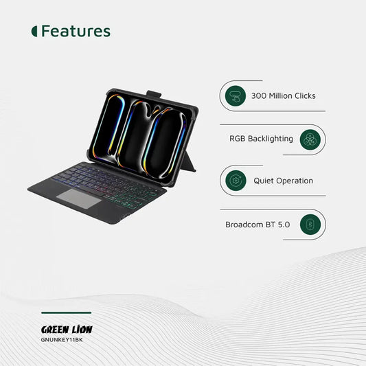 GreenLion Universal Smart Keyboard Case (Arabic & English) - Black